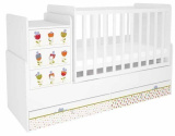 Polini kids Кроватка детская Simple 1100 "Сонные котята" / цвет белый