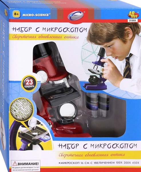 ABtoys Набор «Микроскоп» из серии «Юный ученый», 23 предмета