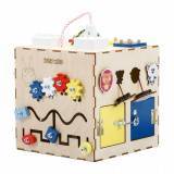 Бизикуб детский в цвете дерева