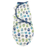 Summer Infant Конверт для пеленания на липучке SwaddleMe / цвет белый/синий (монстрики)