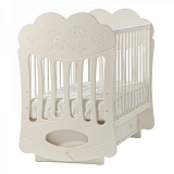 Кроватка маятник поперечный Baby sleep-1 Мишки БИ 43.2 / ваниль