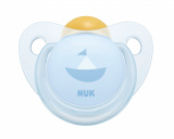 Nuk Пустышка ортодонтическая латексная Baby Blue "Кораблик", размер 1