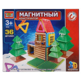 Город мастеров Конструктор магнитный "Зимний домик", 36 деталей