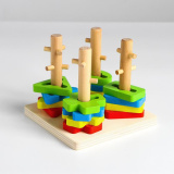 Лесная мастерская Пирамидка логическая 4 основания / разноцветная