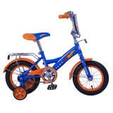 Велосипед детский 12" Hot Wheels GW-ТИП / страховочные колеса / синий + оранжевый