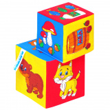 "Мякиши" Игрушка кубики (Чье лакомство) / 2 кубика