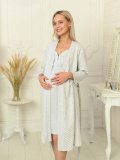 Hunny mammy Комплект для беременных и кормящих 13920 / цвет серый меланж-белый