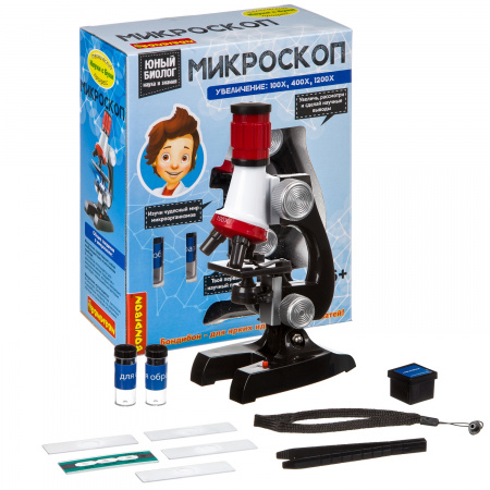 Bondibon Французские опыты Науки с Буки, Микроскоп (100X,400X,1200X)