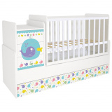 Polini kids Кроватка детская Simple 1100 Морская история / белый