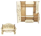 Polly Конструктор деревянный "Гостиная для куклы"