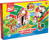 Игровой 3D пазл для раскрашивания Artberry, My Farmland Animals, 10 фломастера и 6 карт с фигурками