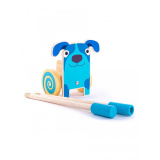 Деревяшки Каталка на палочке Собачка Гав-Гав / цвет голубой