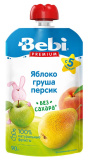 Bebi Premium Пюре Яблоко-груша-персик, с 5 месяцев, 90 г