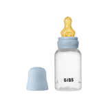 Бутылочка в комплекте с латексной соской, медленный поток BIBS - Baby Blue, 150 мл