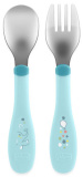 Chicco Набор столовых приборов Metal Cutlery / цвет голубой