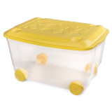 Пластишка Ящик для игрушек на колесах /  цвет желтый, прозрачный