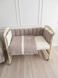 Lappetti Комплект "Organic baby cotton" для прямоугольной кроватки, 6 предметов / цвет бежевый
