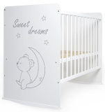 Tomix Кроватка Viva с маятником / цвет Мишка на луне, белый