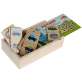 Буратино Развивающая деревянная игрушка Домино Синий трактор 317764 / цвет коричневый