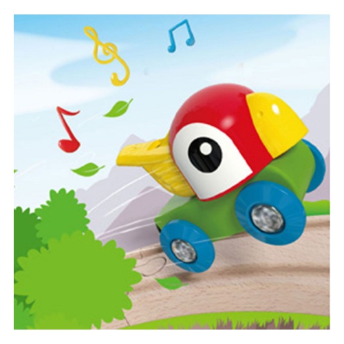 Hape Каталка деревянная "Свистящий попугайчик"