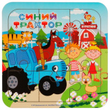 Буратино Деревянная игрушка-пазл «Синий Трактор»
