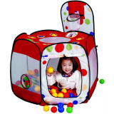 Calida Игровой дом «Квадрат» с баскетбольным кольцом + 100 шаров / цвет красно-белый