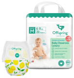 Offspring Трусики-подгузники, размер M 6-11 кг, 22 штуки / расцветка Лимоны