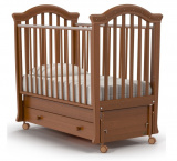 Nuovita Детская кровать Perla swing продольный маятник / цвет темный орех