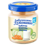 Бабушкино лукошко Пюре Кабачок-морковь-молоко, с 6 месяцев, 100 г