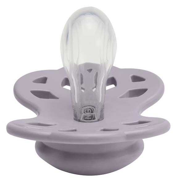 Bibs Пустышка Infinity Symmetrical Silicone, от 6 месяцев / цвет Fossil Grey (серо-сиреневый)