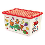Little Angel Детский ящик "Три кота. Обучайка: считай"  / цвет бело-красный