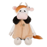 Maxitoys Мягкая Игрушка Luxury, Коровка Глаша в Бежевом Пальто, 28 см / цвет белый, оранжевый