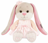 Maxi Toys Мягкая игрушка Jack&Lin Зайка Лин в Кружевном Розовом Платье, 25 см