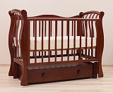 Кроватка маятник универсальный Лель "Ландыш" / орех темный