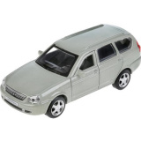 Технопарк Машина металлическая LADA PRIORA длина 12 см, открывающиеся двери, багаж, инерционная/ бежевый