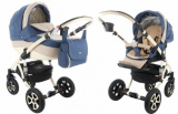Коляска 2 в 1 Adamex Barletta standard 215L / бежево-синий