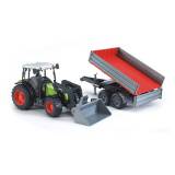 Bruder Трактор Claas Nectis 267 F с погрузчиком и прицепом