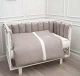 Lappetti Комплект для прямоугольной кроватки "Organic baby cotton", 6 предметов / цвет бежевый