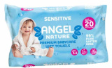 Ангел Влажные салфетки Sensitive, 20 штук / цвет голубой