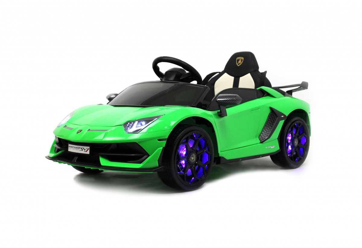 RiverToys Детский электромобиль Lamborghini Aventador SVJ / цвет зеленый