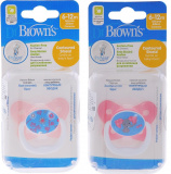 Dr.Brown's Пустышка PreVent Бабочка, от 6 до 12 месяцев, с крышкой, для девочек, артикул: PV21304
