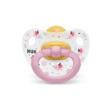 NUK HAPPY KIDS Пустышка ортодонтическая латексная, размер 1, птички
