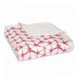 Aden&Anais Одеяло из бамбука Berry shibori  / цвет белый, розовый