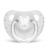 Suavinex Пустышка Hello Baby R0 с силиконовой соской, 0-6 месяцев / цвет серый