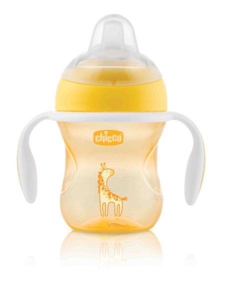 Chicco Чашка-поильник Transition Cup (силиконовый носик), 200 мл / цвет желтый