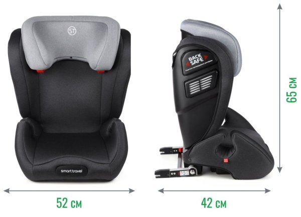 Smart Travel Автокресло Expert Fix (15-36 кг) / цвет Dark grey (темно-серый)