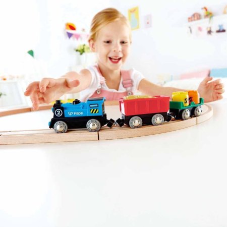 Hape Игрушечный поезд Товарный / цвет красный, синий