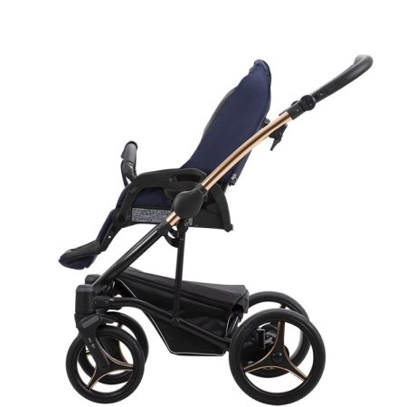Bebetto Детская коляска 2 в 1 Torino Si / цвет синий (экокожа+ткань) / SI04 mie / рама бронзовая