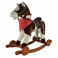 Pituso Качалка-лошадка с колесами Fandango / цвет Белый с коричневым					