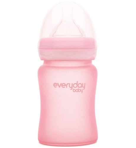 Everyday Baby Стеклянная бутылочка 150 мл / светло-розовый с защитным силиконовым покрытием